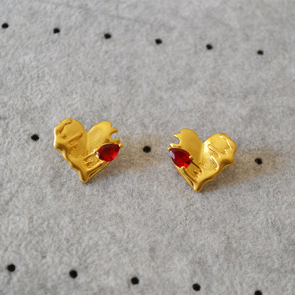 Vintage Handmade Gold Earring