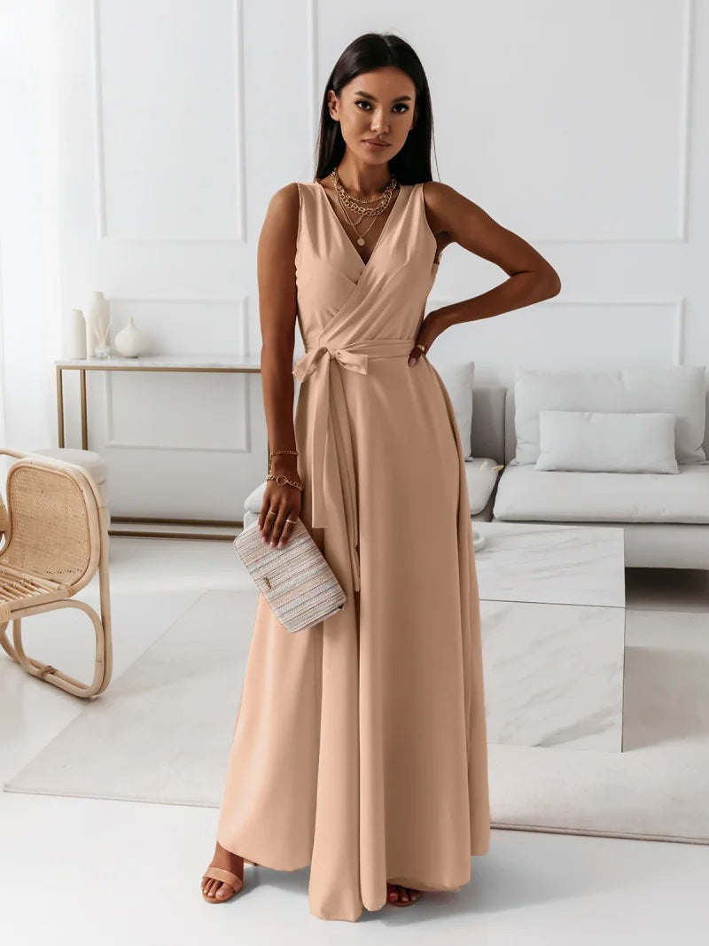 KS | Gretchen -Feminine ankle-length dresses with V-neckline