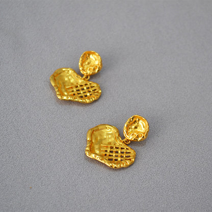 Delicate Artisan Gold Earring