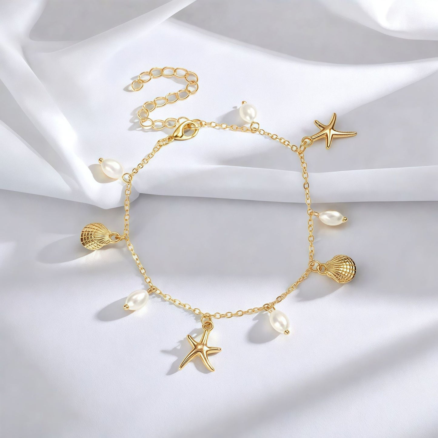 Delicate Artisan Pearl Anklet