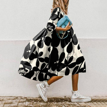 KS | Printed A-line midi dress