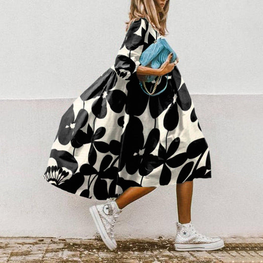 KS | Printed A-line midi dress