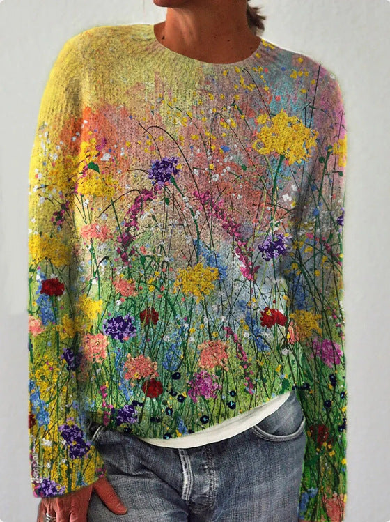 KS | Artistic landscape knit sweater