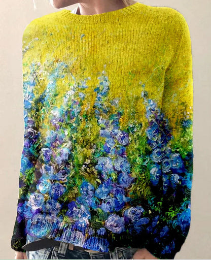 KS | Artistic landscape knit sweater
