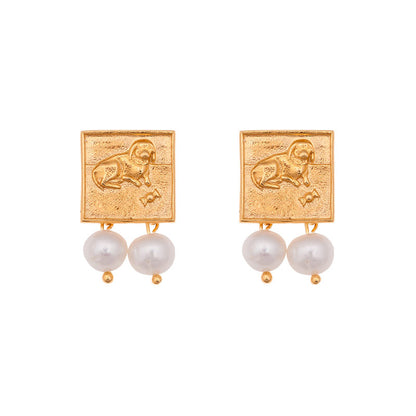 Vintage Handmade Gold Earring