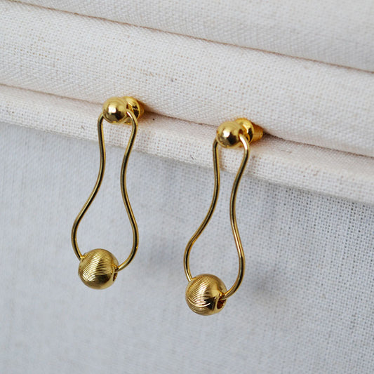 Delicate Artisan Gold Earring