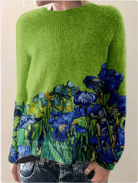 KS | Artistic landscape knit sweater