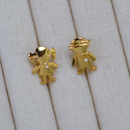 Vintage Handmade Gold Earring
