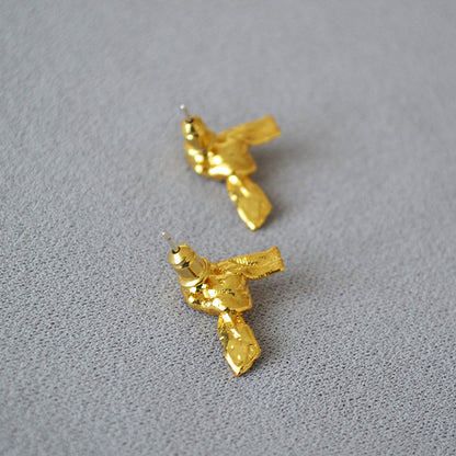 Delicate Artisan Gold Earring