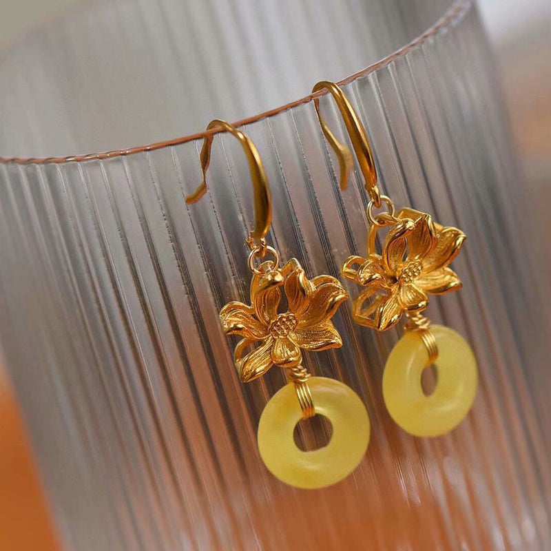 Delicate Artisan Gold Earring