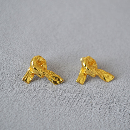 Delicate Artisan Gold Earring