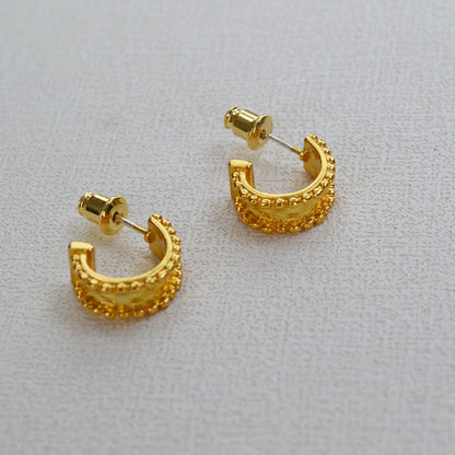 Delicate Artisan Gold Earring
