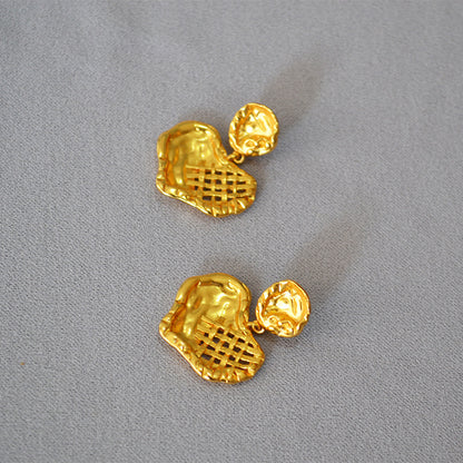 Delicate Artisan Gold Earring