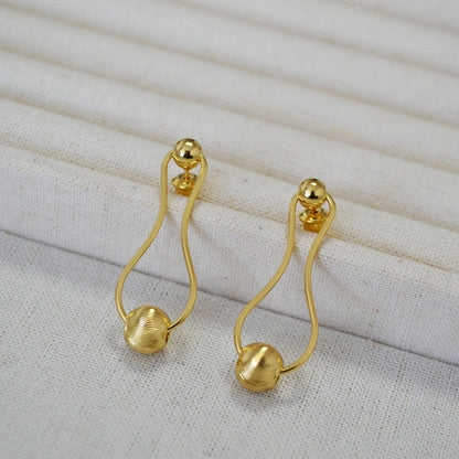 Delicate Artisan Gold Earring
