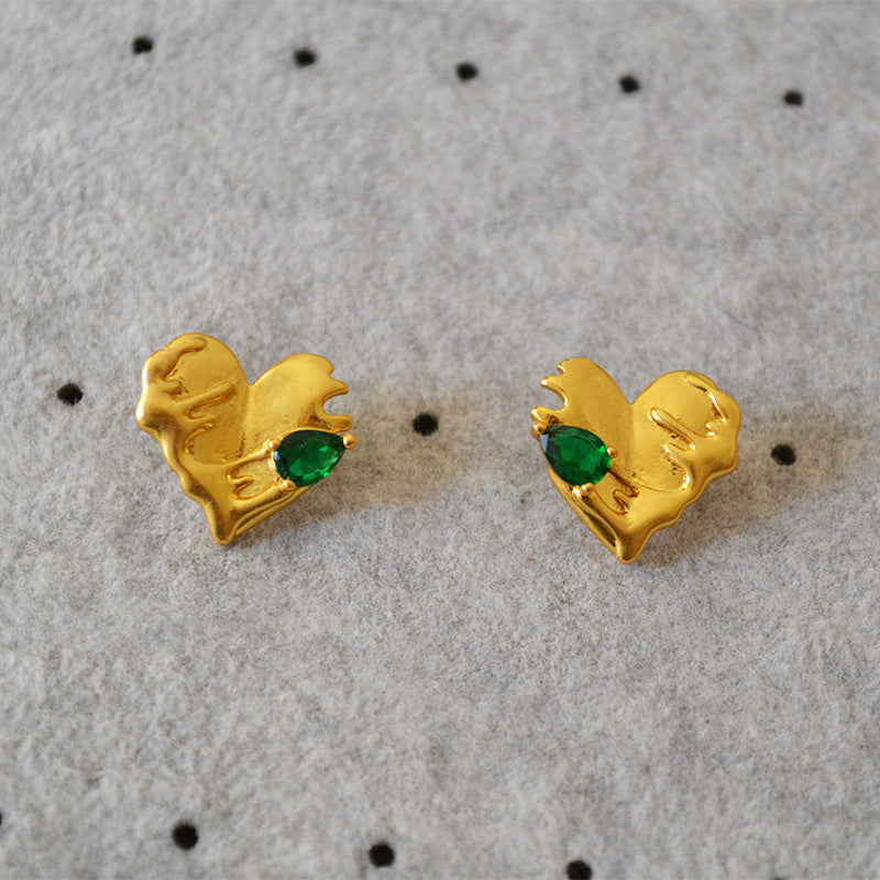 Vintage Handmade Gold Earring