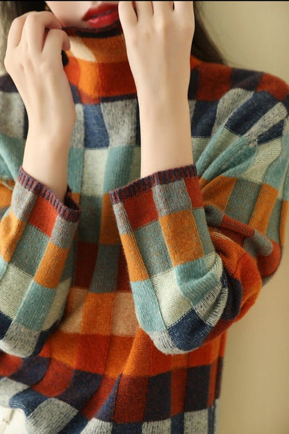 JO | Elegant print turtleneck sweater