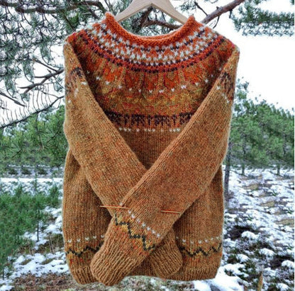 KS | Hand-knitted sweater with Nordic pattern