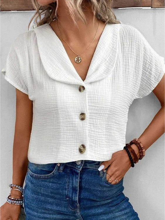 KS | Elegant & stylish button-down blouse with collar