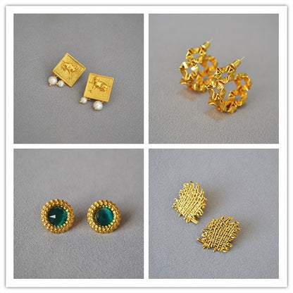 Vintage Handmade Gold Earring