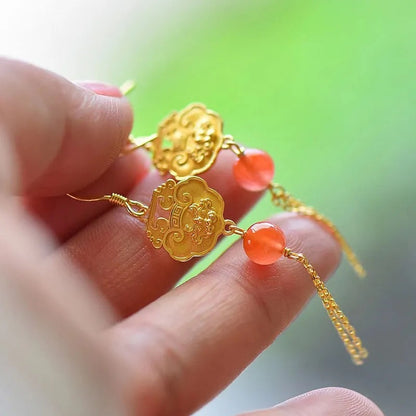 Delicate Artisan Gold Earring