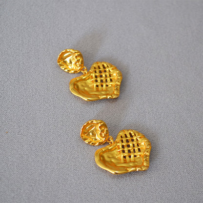 Delicate Artisan Gold Earring