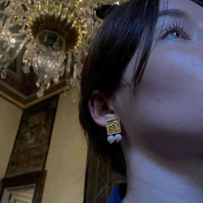 Vintage Handmade Gold Earring