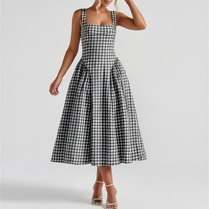 KS | Long cami dress with ethnic print