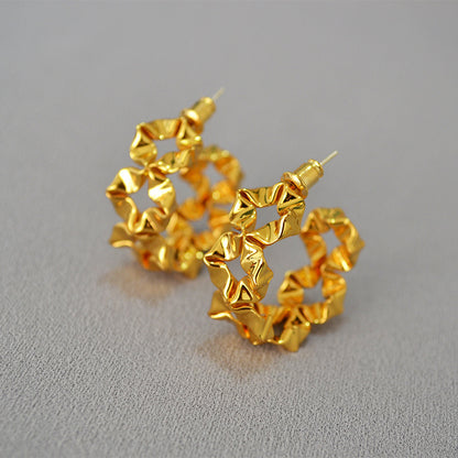 Vintage Handmade Gold Earring