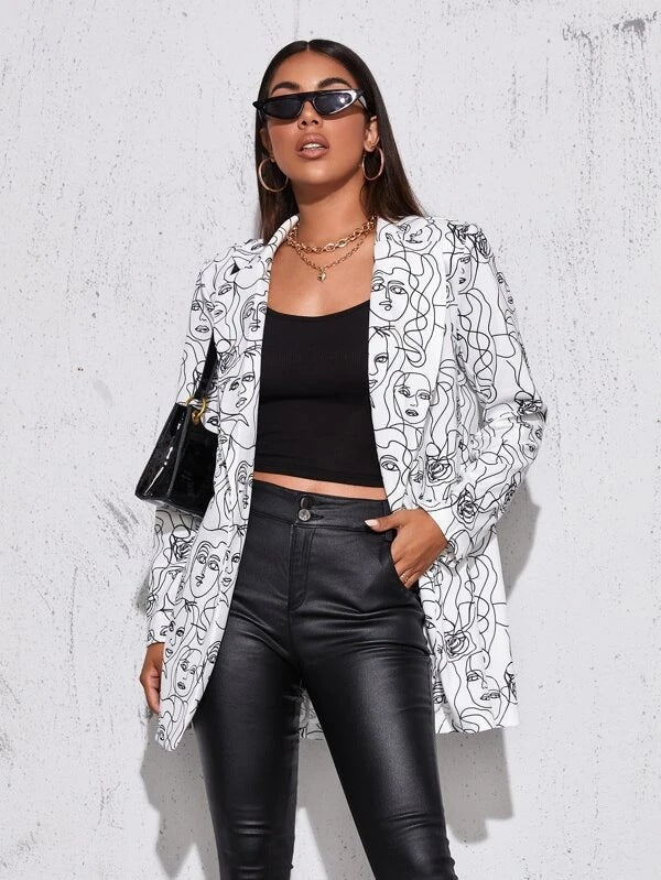 JO | Blazer with artistic print for women