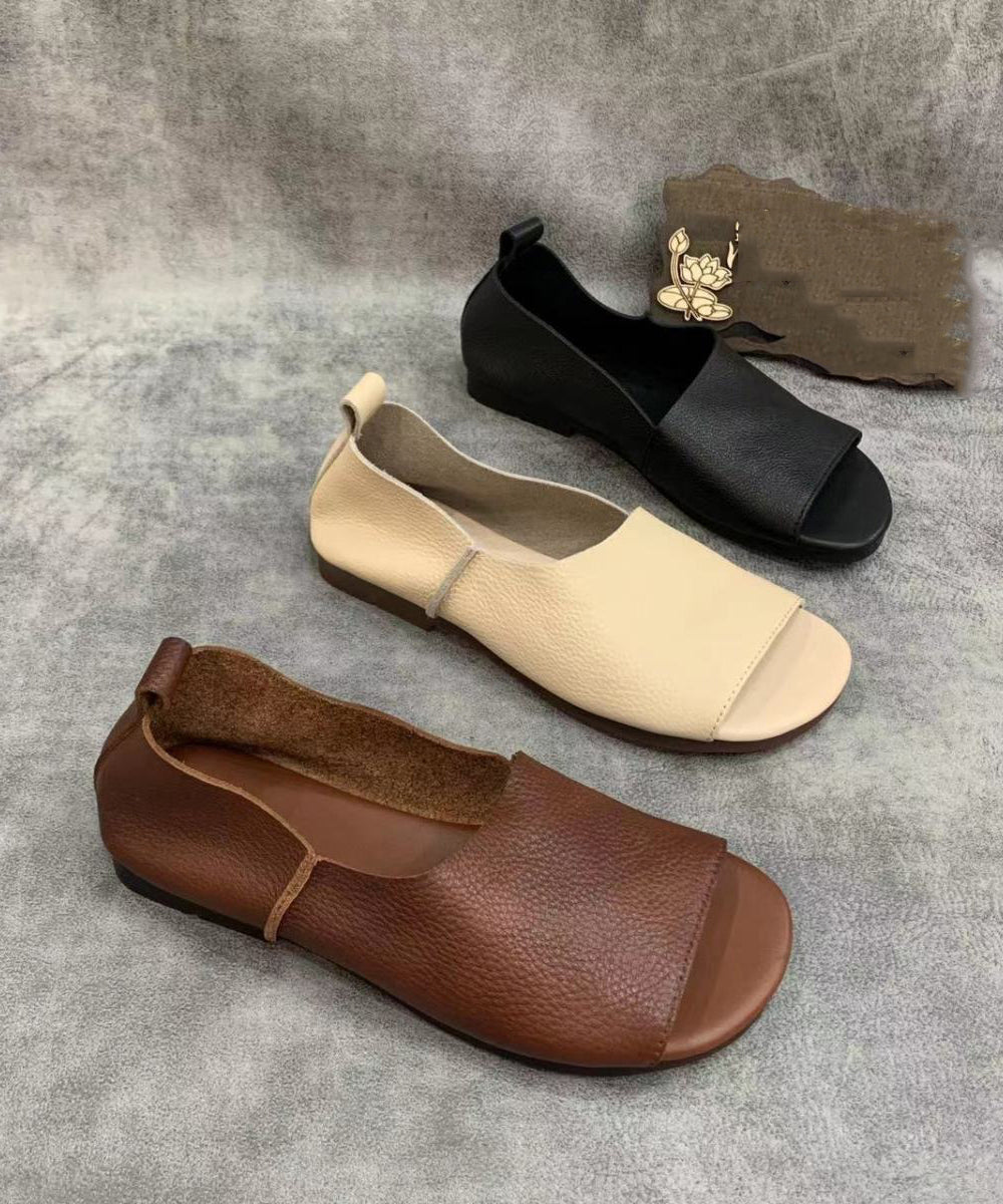 KS | Minimalist, open-toe slip-on flats