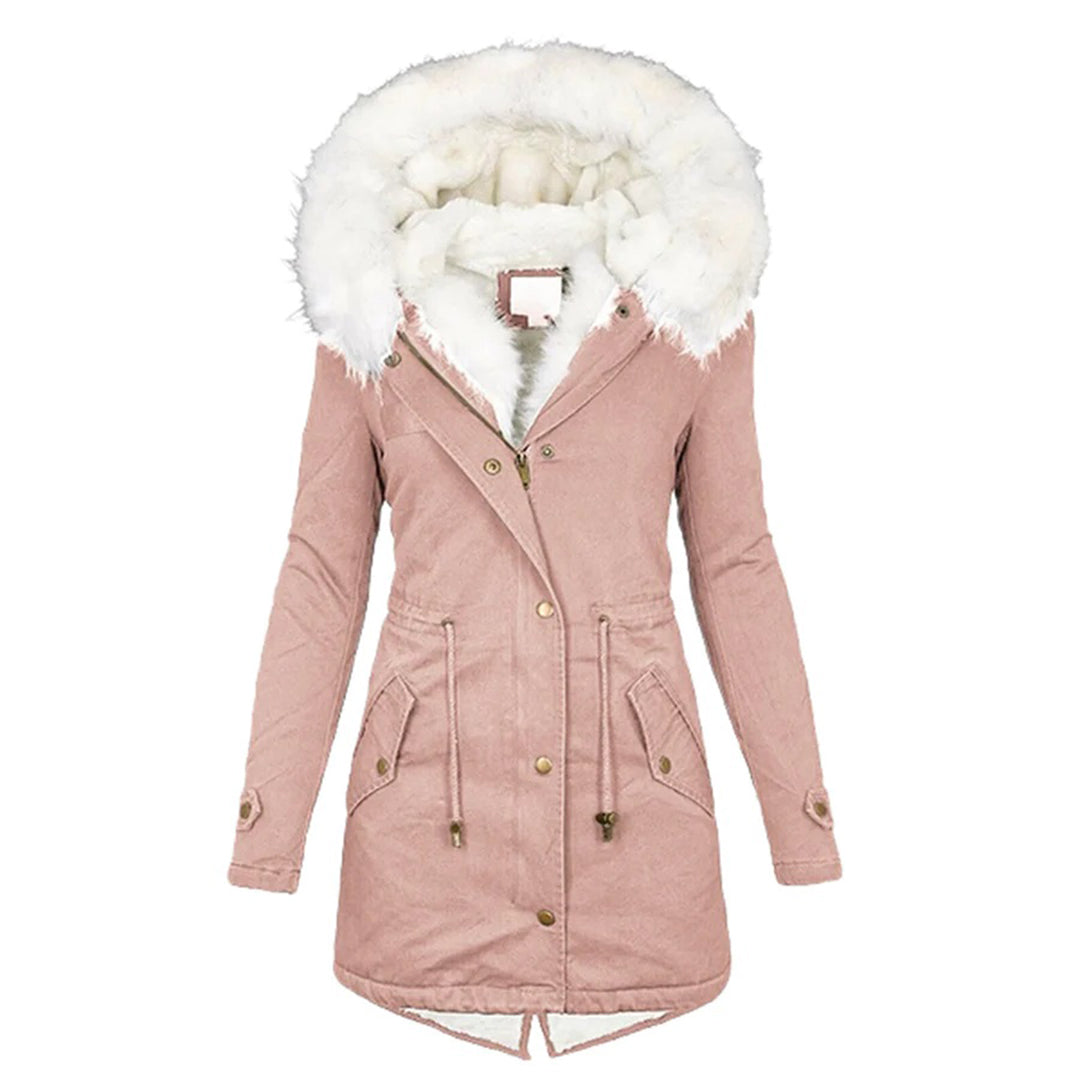 JO | Stylish warm coat with fur hood