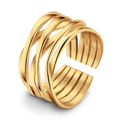 Adjustable Elegant Golden Branch Ring