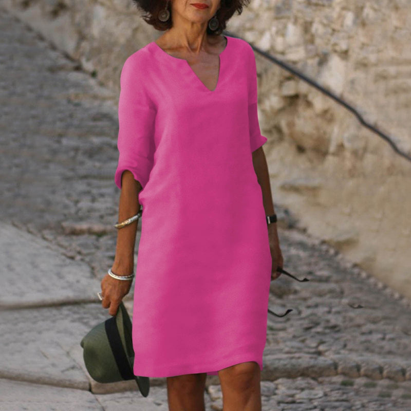 KS | Midi dress with V-neck