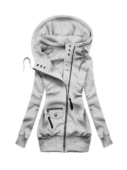 JO | Long sleeve jacket with drawstring zipper outerwear