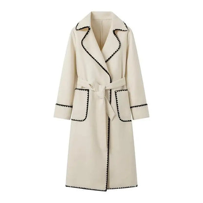 JO | casual long patchwork coat