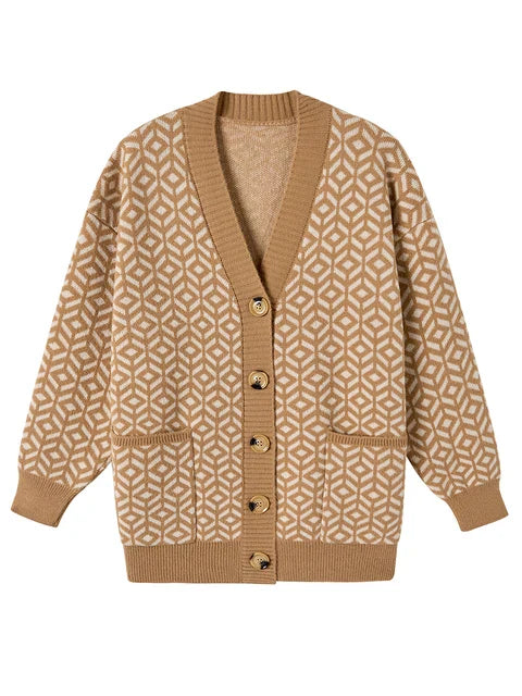 JO | Elegant knitted cardigan with button placket