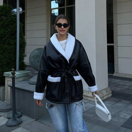 JO | Winter leather jacket with fur