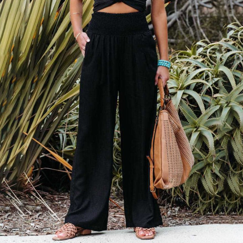 KS | Pants with wide leg and high waist