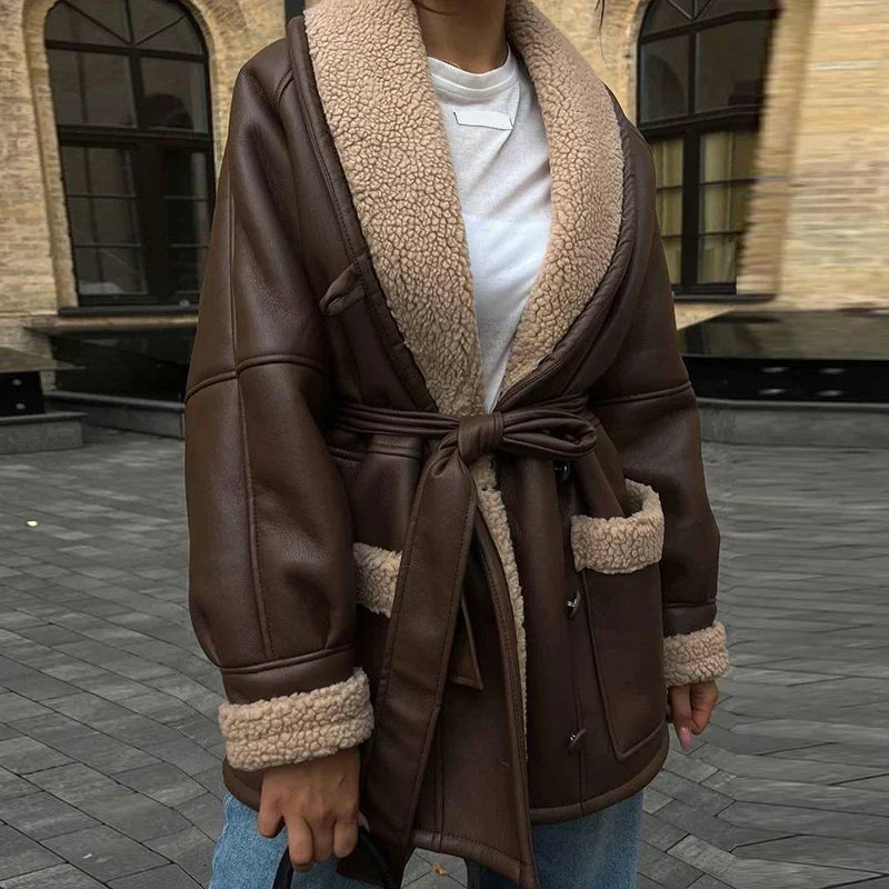 JO | Winter leather jacket with fur