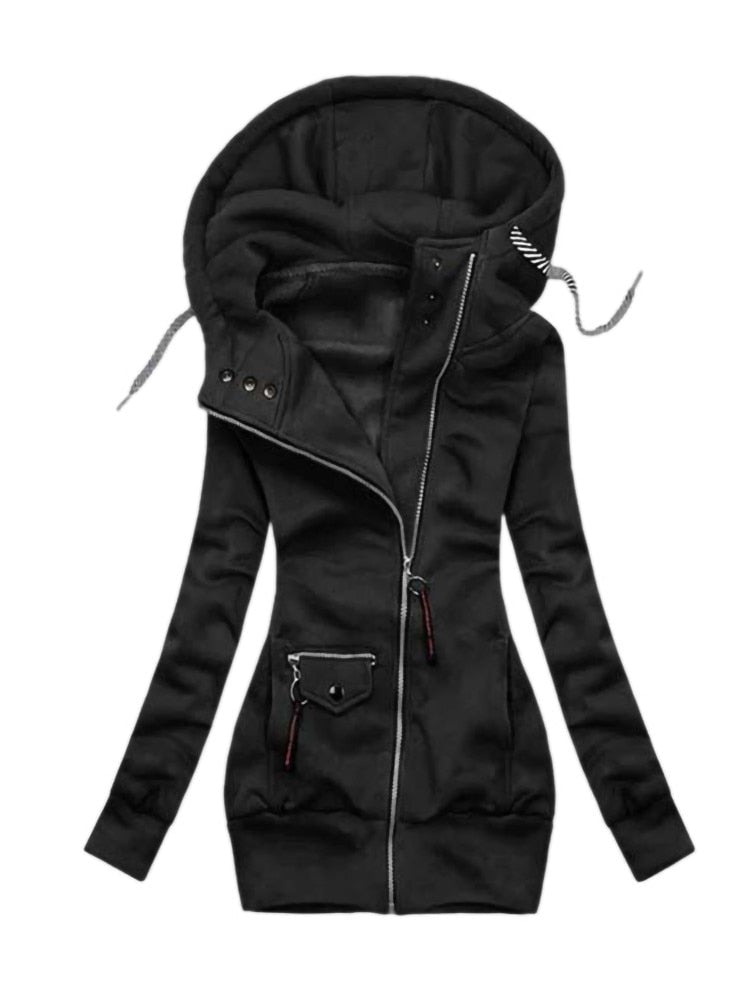 JO | Long sleeve jacket with drawstring zipper outerwear