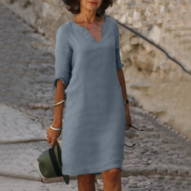 KS | Midi dress with V-neck