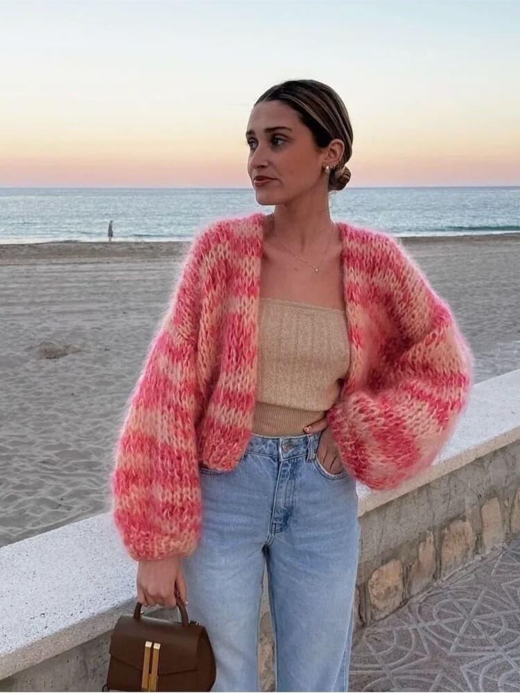 JO | Striped open sweater