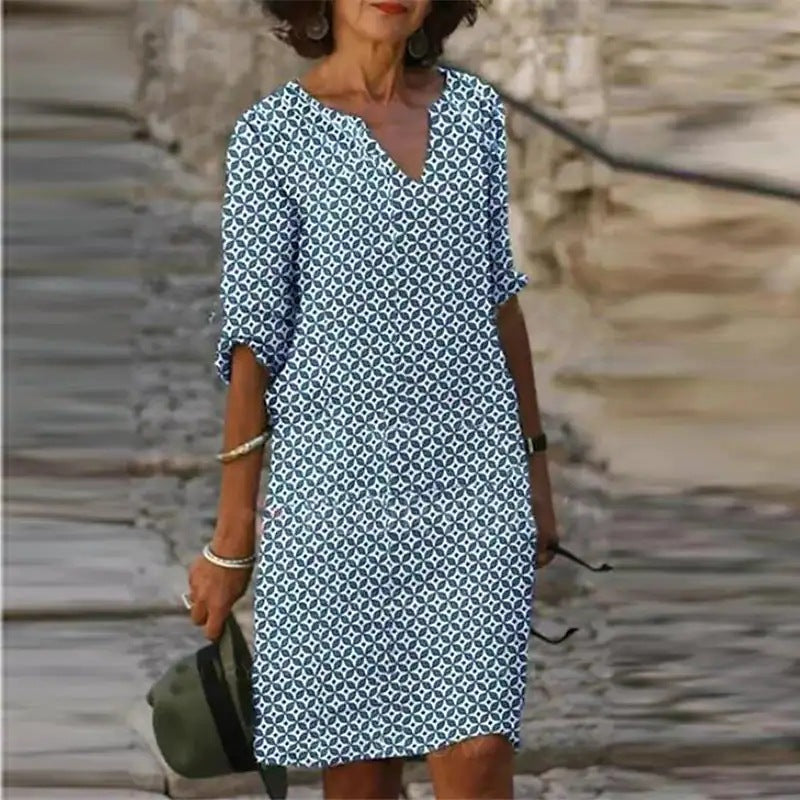 KS | Midi dress with V-neck