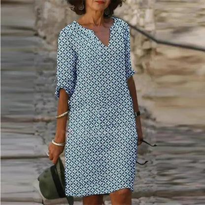 KS | Midi dress with V-neck