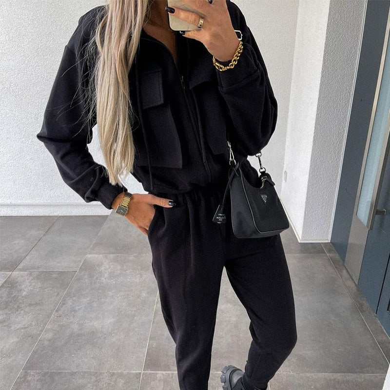 JO | women's fashion tracksuit | long sleeve zip jacket & trousers
