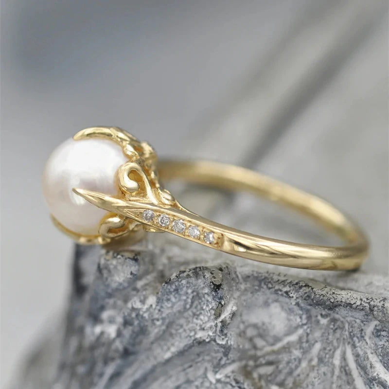 Romantic Pearl Ring for Special Moments