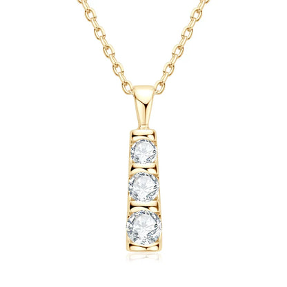 Triple Inlaid Spark Gold Necklace