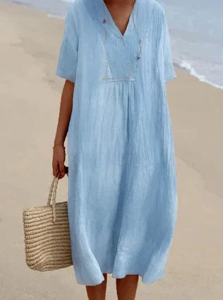 KS | Midi dress with V-neck