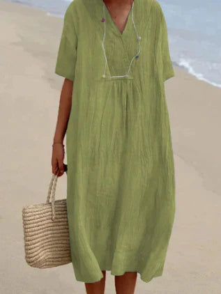 KS | Midi dress with V-neck