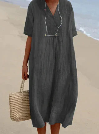 KS | Midi dress with V-neck